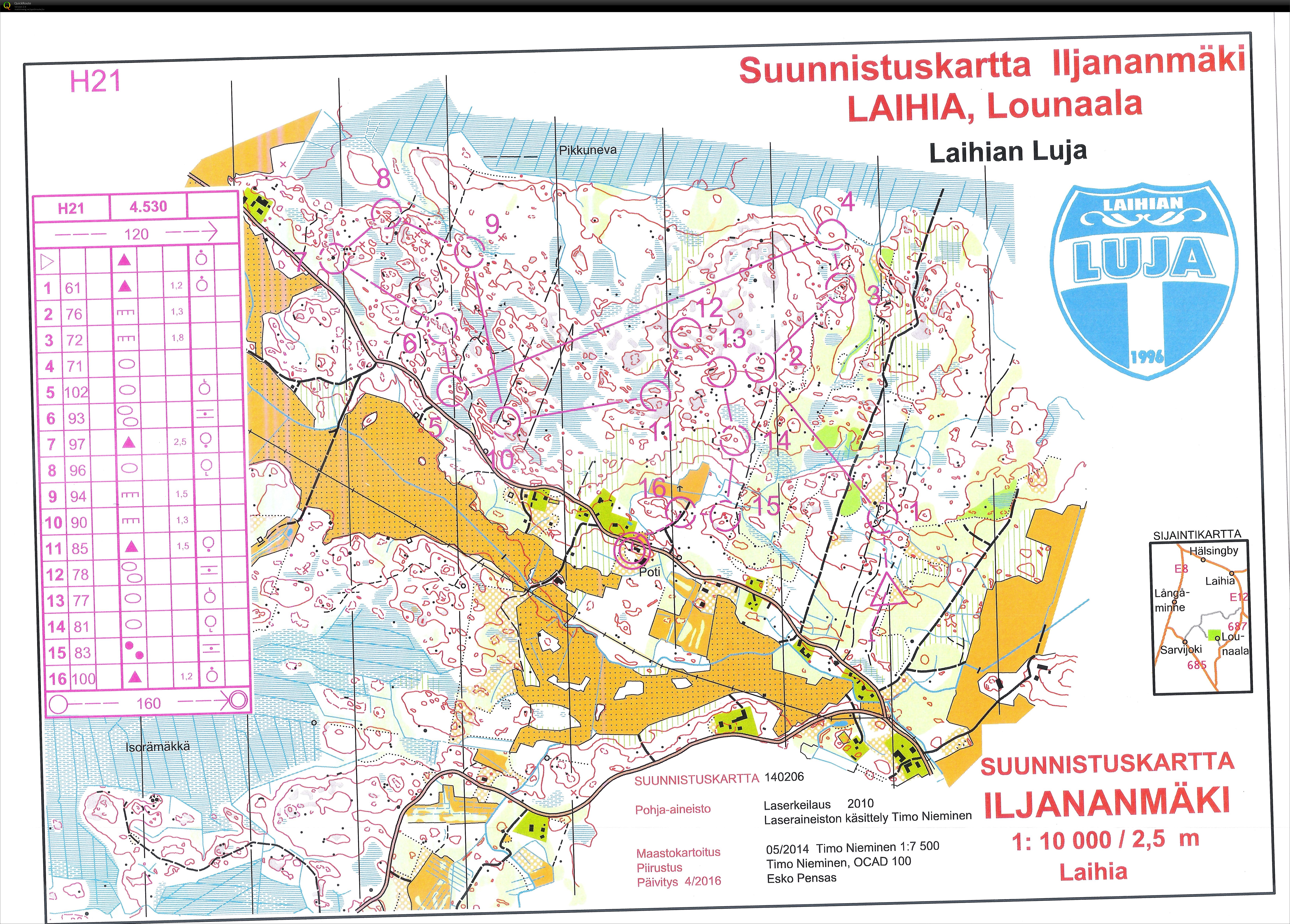Laihia AM-keski provlöpning H21 (2016-04-28)