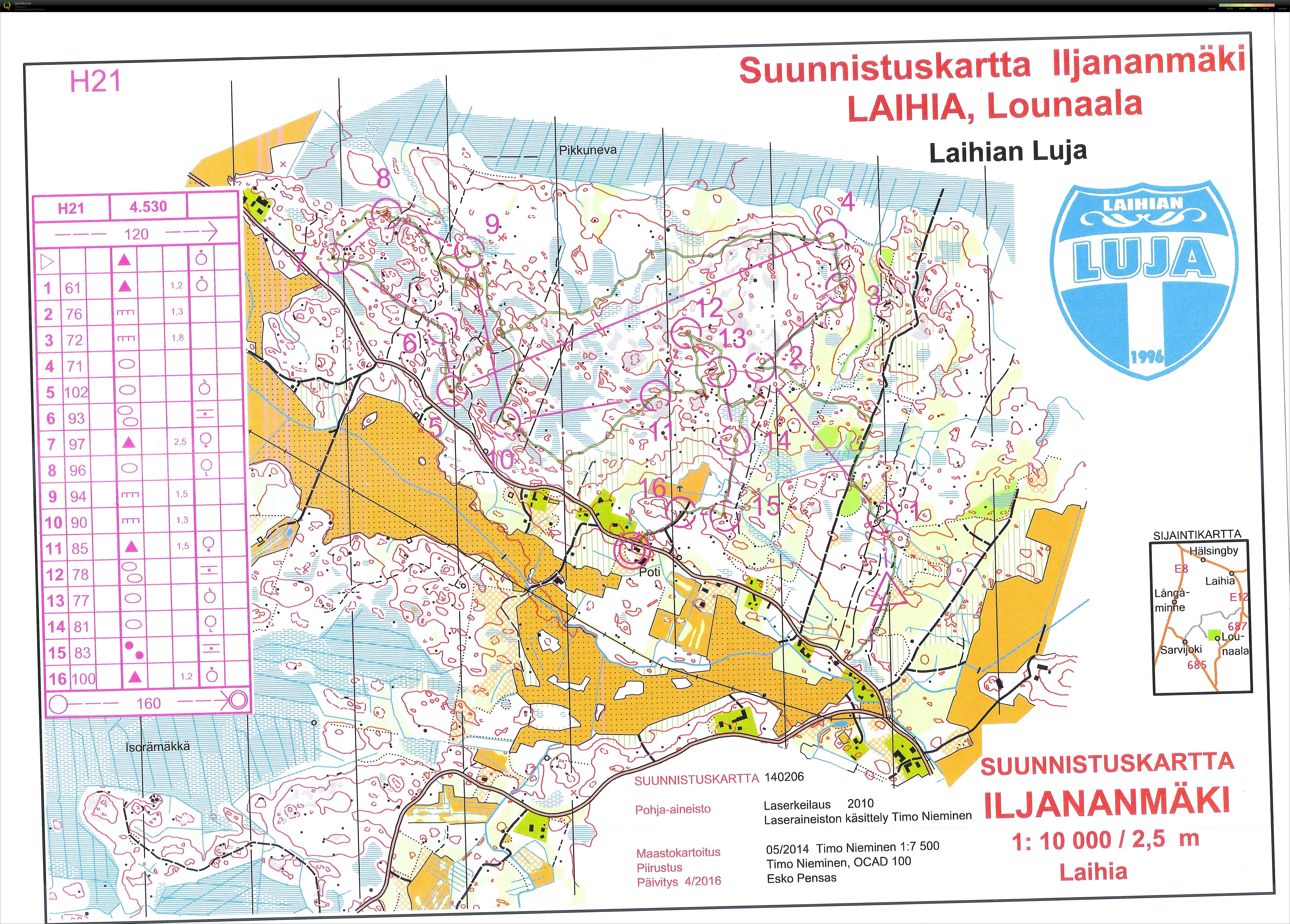 Laihia AM-keski provlöpning H21 (2016-04-28)