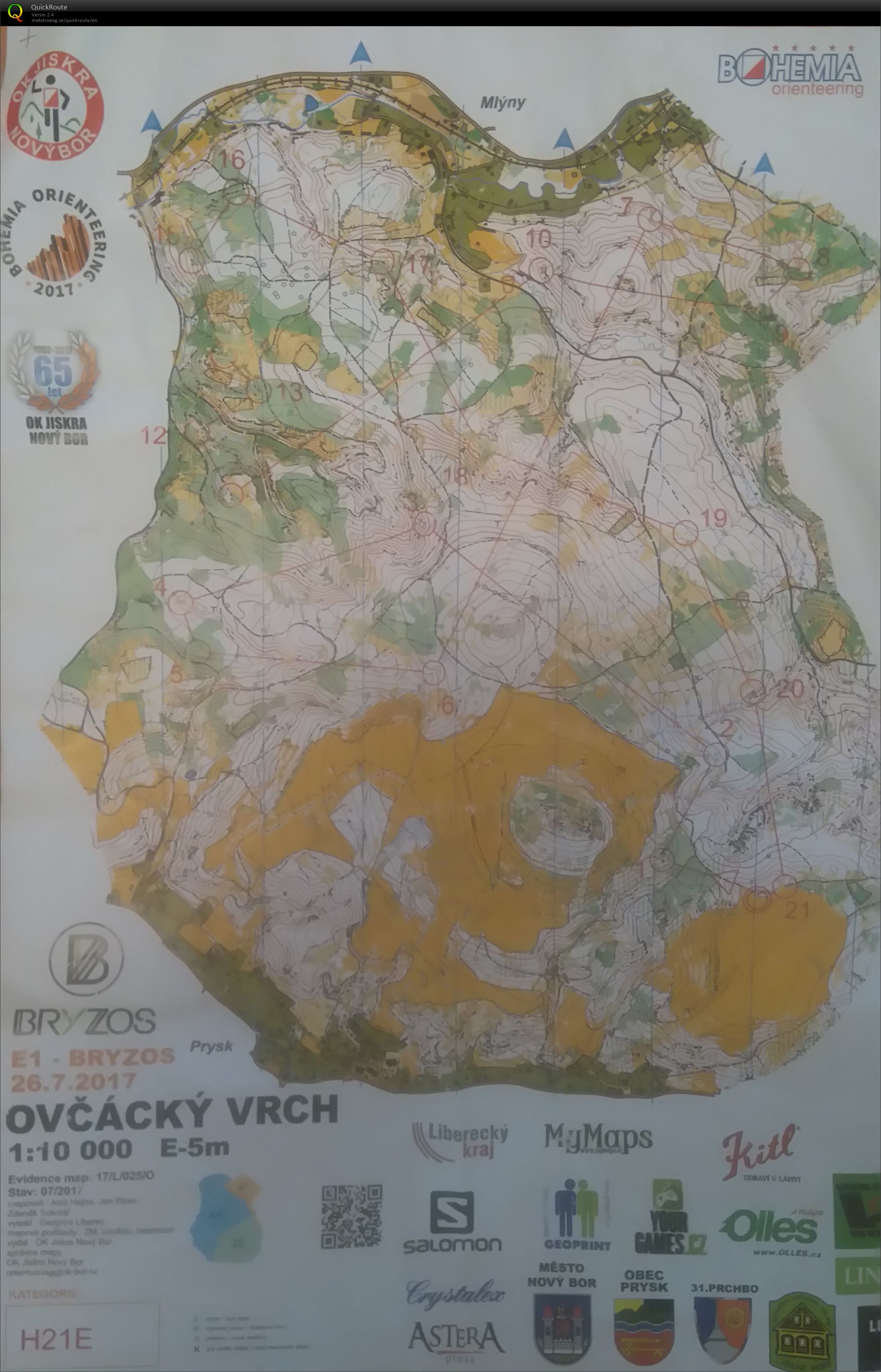 Bohemia Orienteering 2017 dag 1 H21E (26-07-2017)