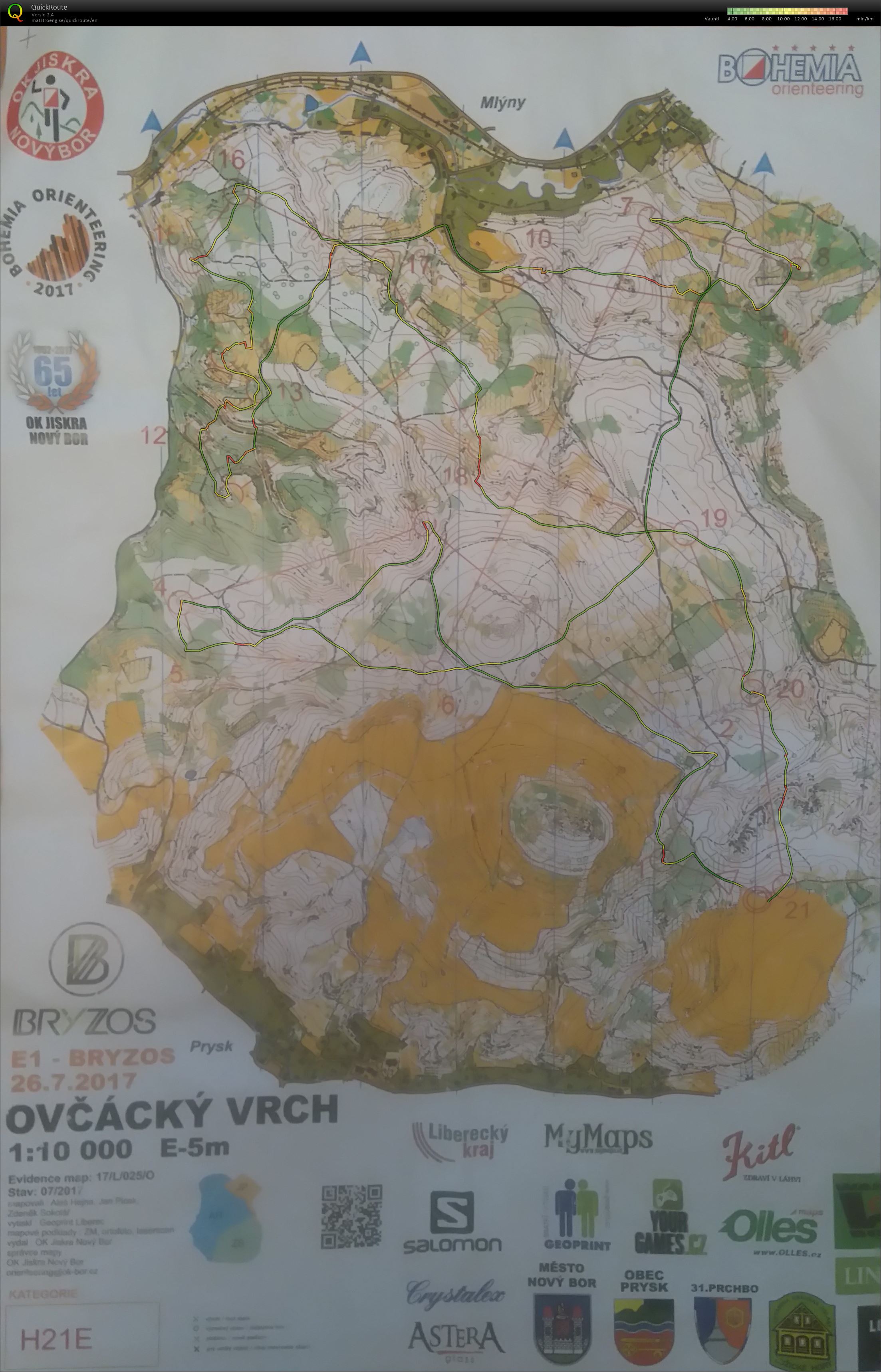 Bohemia Orienteering 2017 dag 1 H21E (26-07-2017)